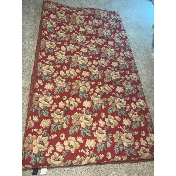 Ralph Lauren Chaps King Comforter & Shams Red ELIZABETH Floral Floral Gold - Picture 7 of 13